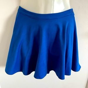 Blue Flared Mini Skirt